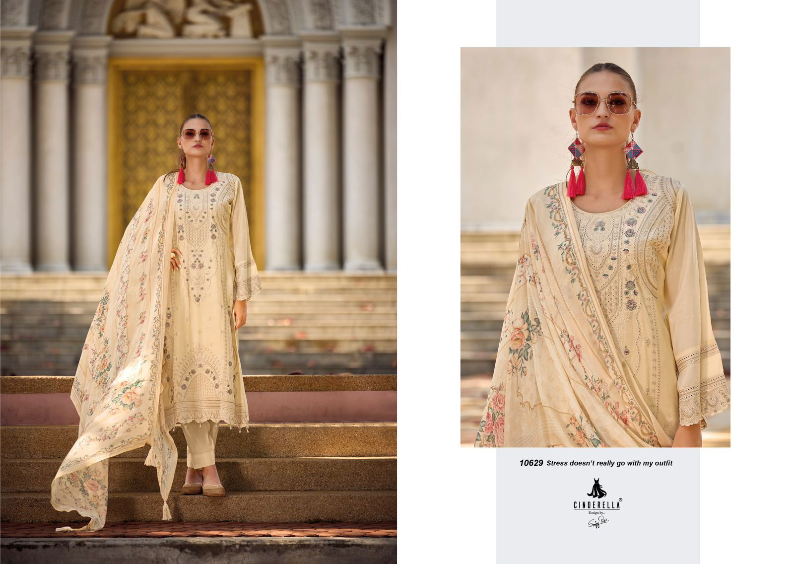 Sarisha Vol 3 Cinderella Muslin Embroidery Designer Salwar Suits Wholesale Price In Surat